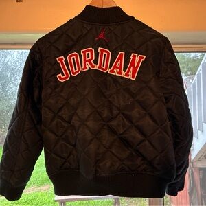 Air Jordan Black Quilted Jacket embroidered kids youth 10-12